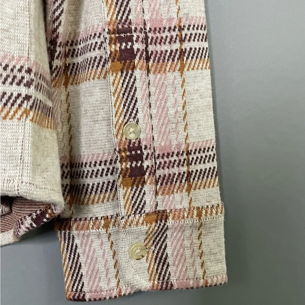 Faherty Women's Legend Sweater Shirt Plaid Cranberry Haze NWT - Picture 6 of 15